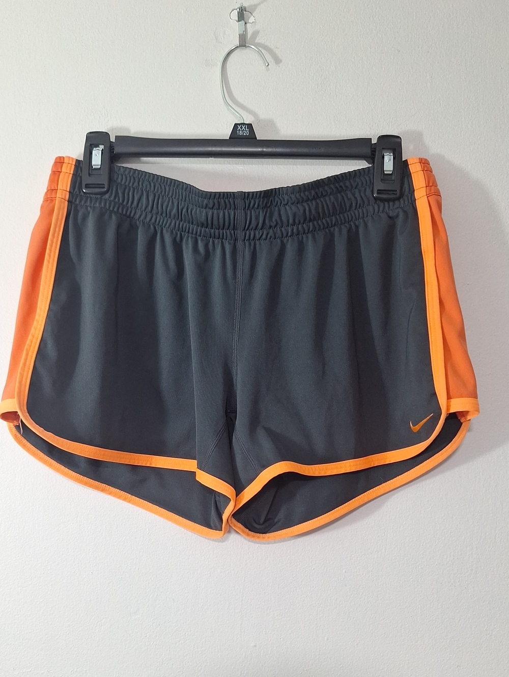 Nike Dark Gray Athletic Shorts with Orange Trim